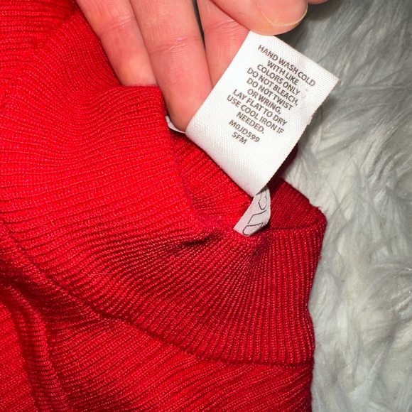 PLANET GOLD Womens Red Cut Out Long Sleeve
Turtle Neck Short Evening Body - Picture 11 of 14